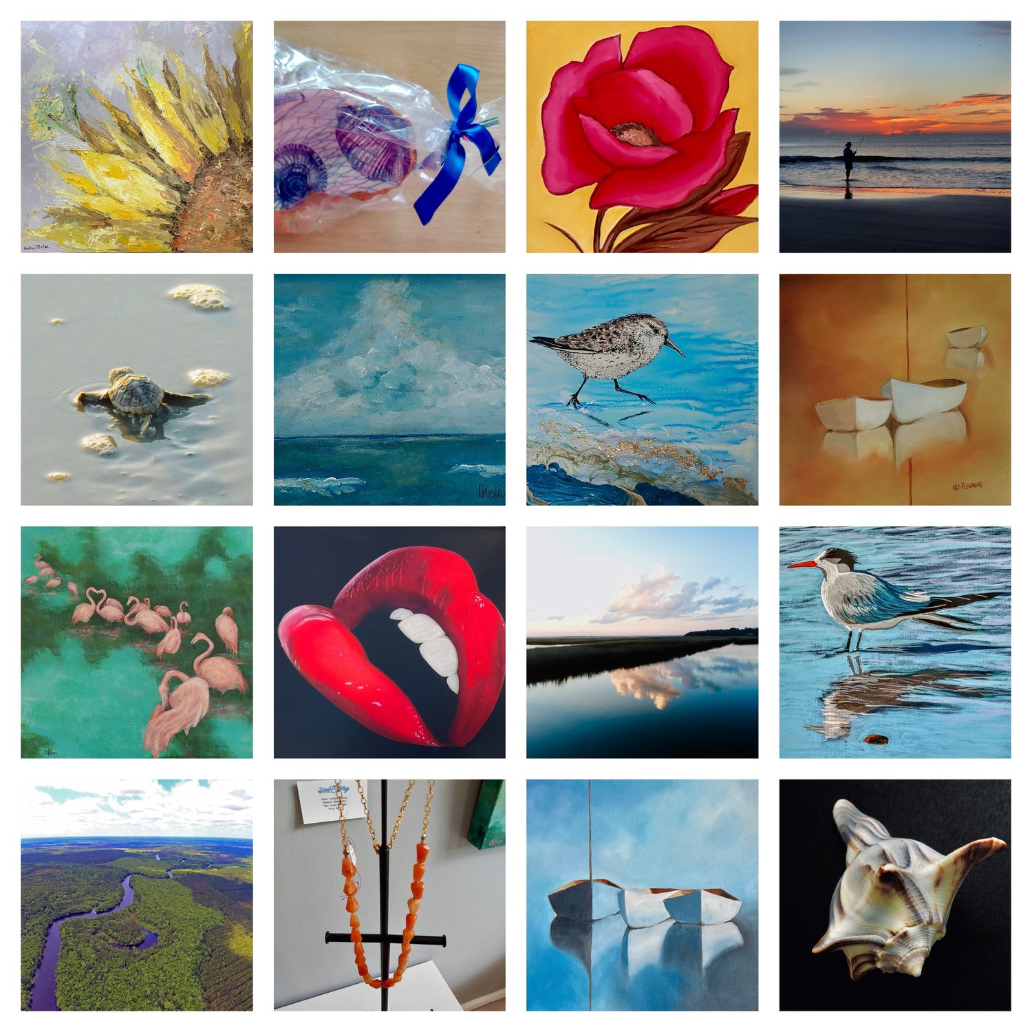 A collection of some of the art that can be found at 2nd Story Gallery & Studios in Fernandina Beach.