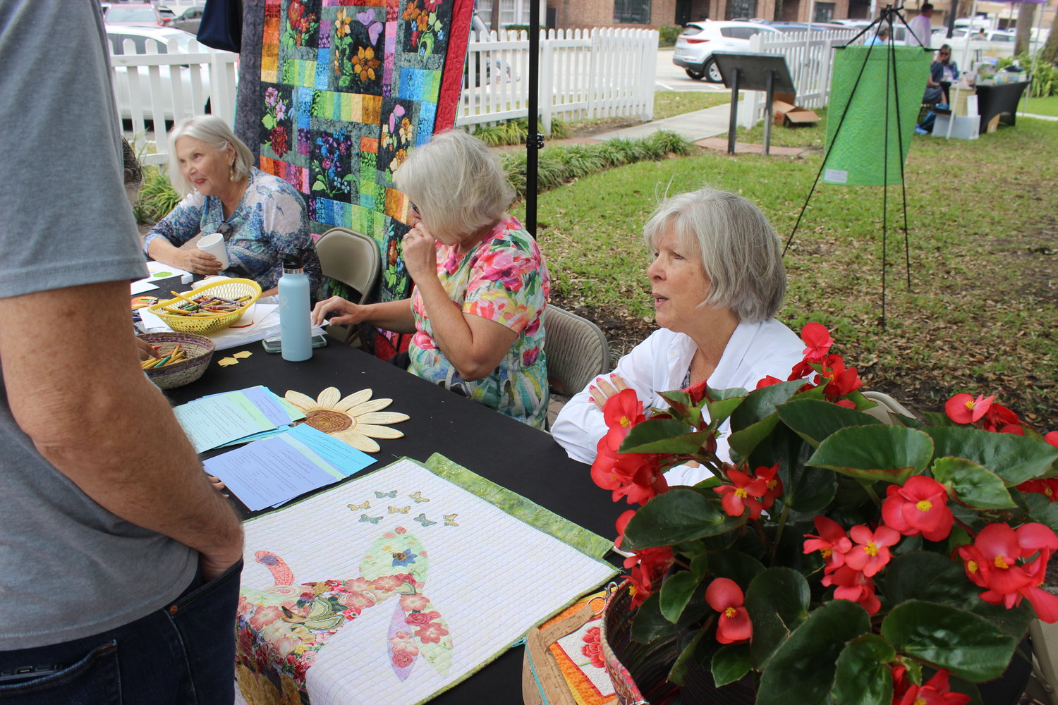 Members of the Coastal Quilters of Northeast Florida were at the Beaches Museum’s “Springing the Blooms” event to speak to visitors about their hobby and their group in Atlantic Beach.