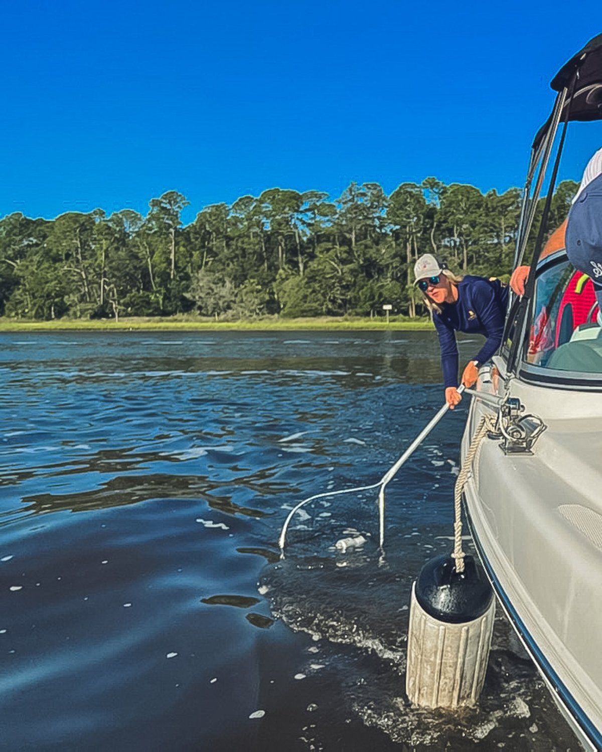 Seven Realtor volunteers led by Cherya Cavanaugh of Keller Williams Atlantic Partners boarded a powerboat to clean up the Intercoastal Waterway from Ponte Vedra to St. Augustine.